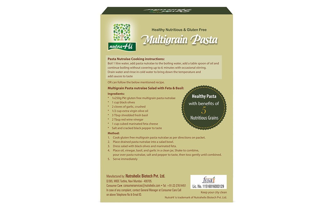 Nutra Hi Multigrain Pasta    Box  250 grams